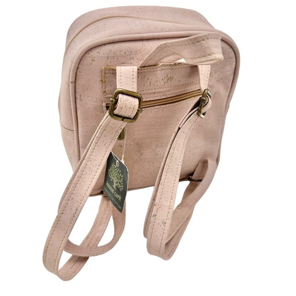 Kacaus Cork Leather Small Backpack Purse Pink Floral Portuguese Cork NWT main image 10